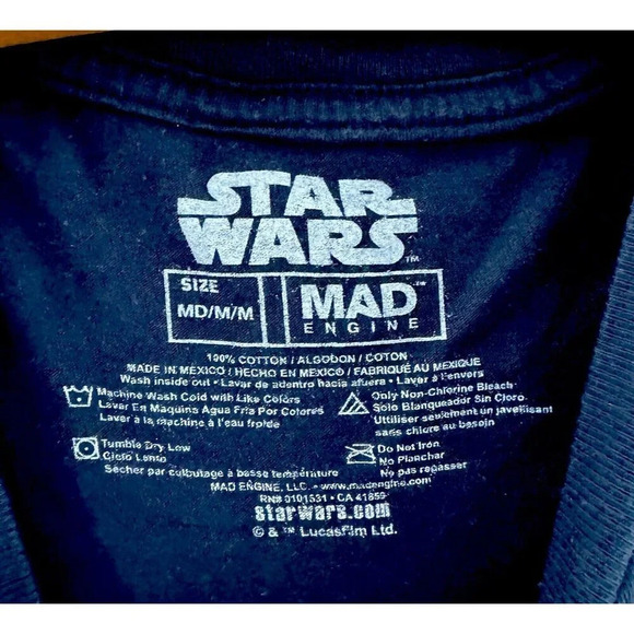 Star Wars Mad Engine Unisex Empire Strikes Back Yoda Dagobah Cotton Rare USM - Picture 4 of 4